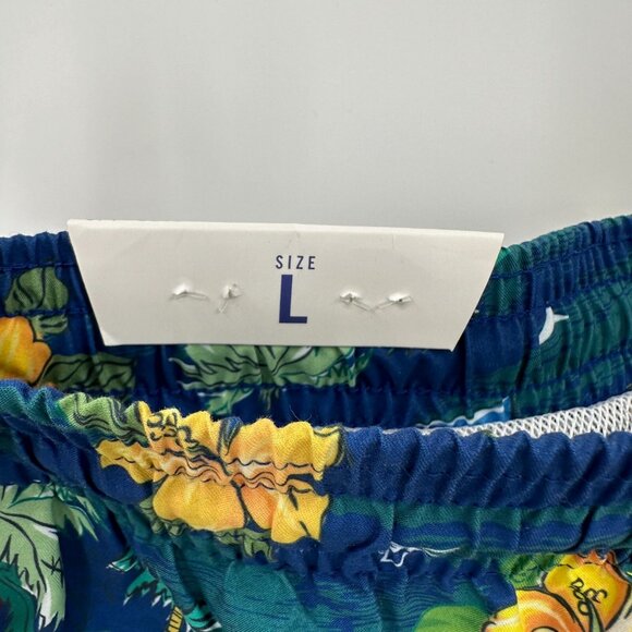 Trunks Surf & Swim Co. Men's 6" Sano Swim Shorts sz L Tiki Picnic Blue NWT - Picture 6 of 9